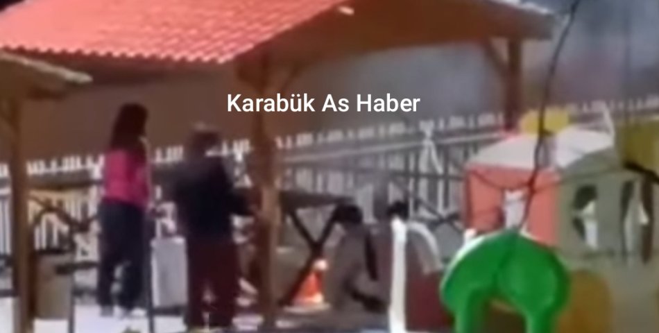 KARABÜK’TE PARK'TAKİ OTURMA ALANINI YAKMAYA ÇALIŞTILAR.