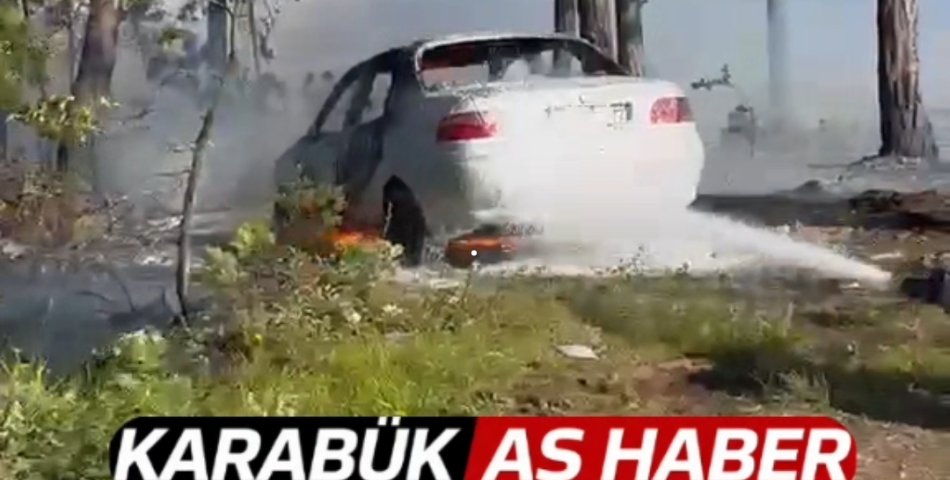 Otomobilde Çıkan Yangın Ormana Sıçradı.